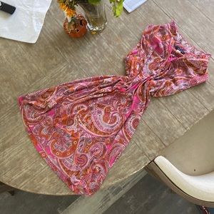 hot pink and Orange ruffle neck sleeveless Tommy Hilfiger dress